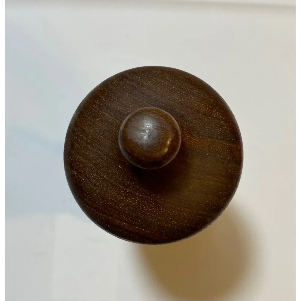 CrushGrind Wooden Pepper Mill Hand Turned Wavy Sculptural Grinder 11.5‎ Inch BRN